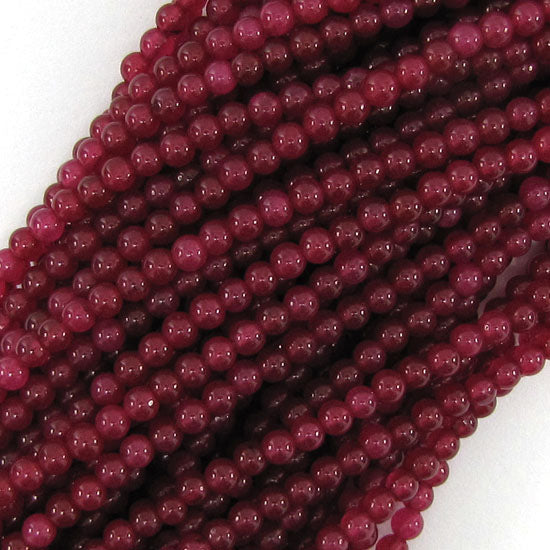 Ruby Red Jade Round Beads Gemstone 15