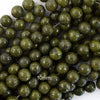 Natural Green Epidote Pyrite Inclusion Round Beads 15