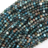 Natural Blue Apatite Round Beads Gemstone 15.5