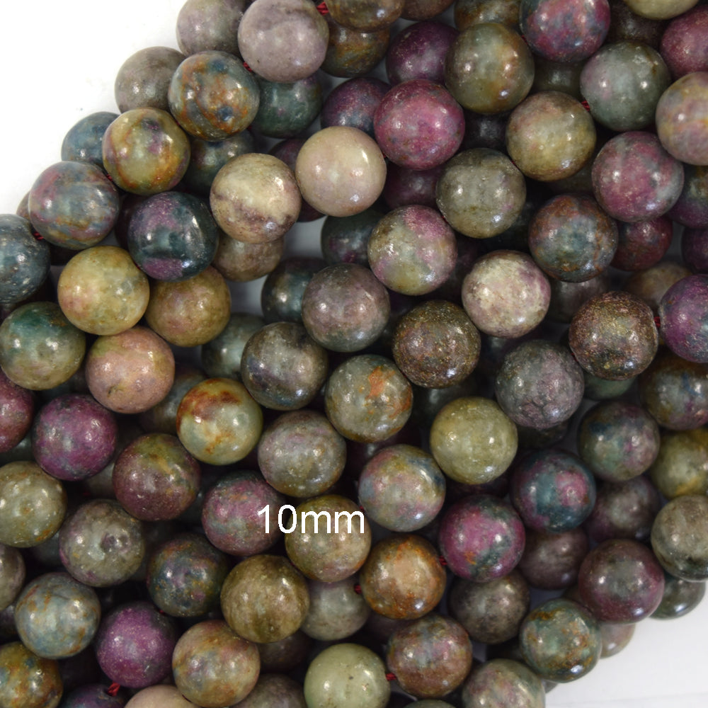 Natural Ruby Fuchsite Round Beads Gemstone 15.5" Strand Fuschite 6mm 8mm 10mm