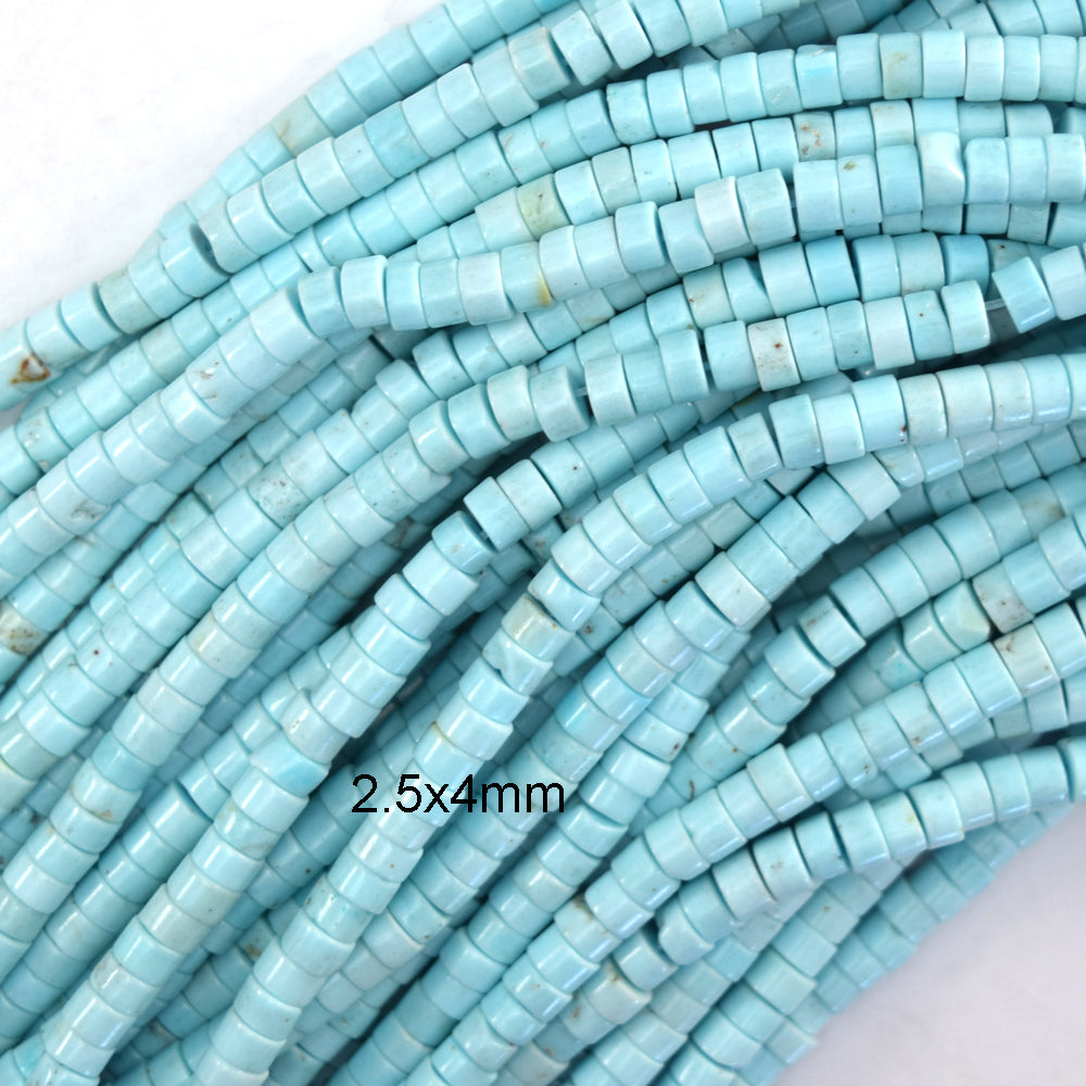 Cream Blue Turquoise Heishi Disc Beads Gemstone 15.5" Strands 3mm 4mm 6mm 8mm