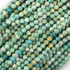 Natural Faceted Peruvian Turquoise Round Beads Gemstone 15.5