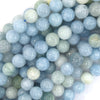 Natural Multicolor Blue Aquamarine Round Beads 15.5