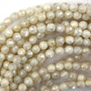 Mystic Titanium Faceted Cream White Moonstone Round Beads 14.5