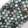 Natural Genuine Brown Blue Larimar Round Beads 15.5