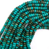 Brown Green Turquoise Rondelle Button Beads Gemstone 15.5