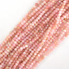 AA Natural Faceted Peruvian Pink Opal Round Beads 15.5