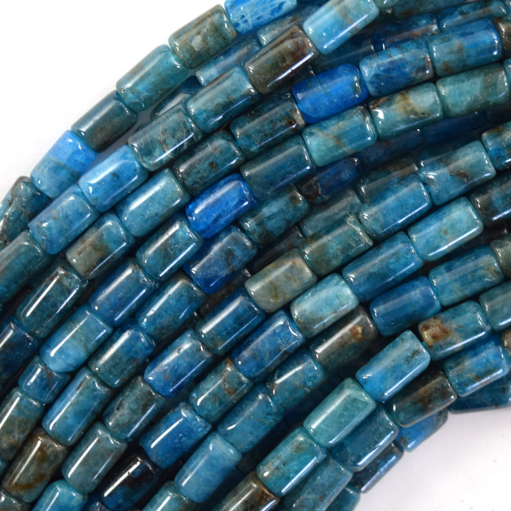 5-6x8-9mm Natural Gemstone Tube Cylinder Beads 15" Strand 6x8mm