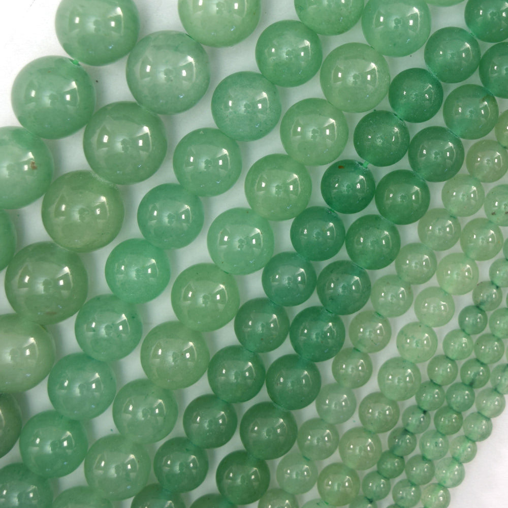 Natural Green Aventurine Round Beads Gemstone 15" Strand 4mm 6mm 8mm 10mm 12mm