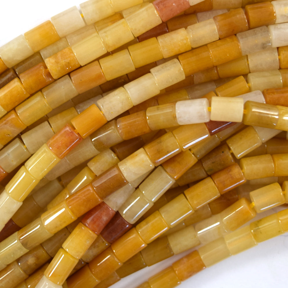 5-6x8-9mm Natural Gemstone Tube Cylinder Beads 15" Strand 6x8mm