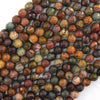 Natural Faceted Picasso Jasper Round Beads Gemstone 14.5