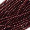 Natural Faceted Red Garnet Round Beads Gemstone 15.5
