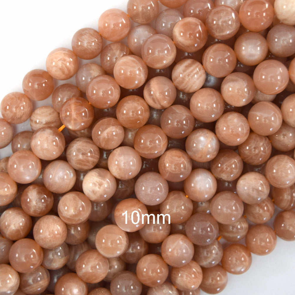 Natural Orange Sunstone Round Beads Gemstone 15" Strand 4mm 6mm 8mm 10mm