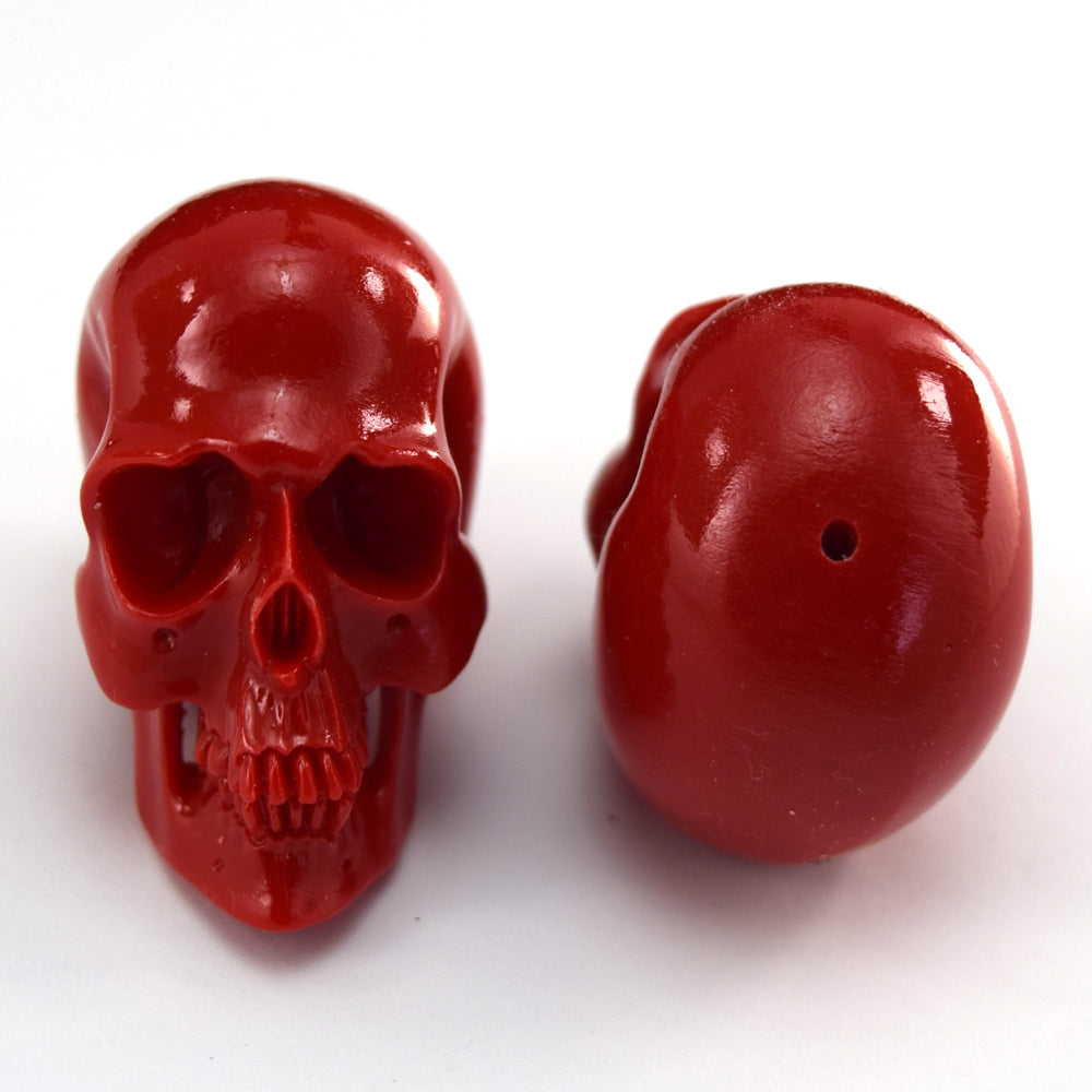 5 Pieces 40mm Acrylic Resin Skull Pendants Beads Black Blue Red Pink