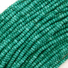 Faceted Green Turquoise Rondelle Button Beads Gemstone 15.5