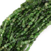 6mm - 8mm natural Canada green jade pebble nugget beads 15.5