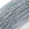 2.5x4mm natural faceted blue aquamarine rondelle button beads 15.5