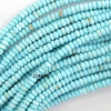 Cream Blue Turquoise Rondelle Button Beads Gemstone 15.5