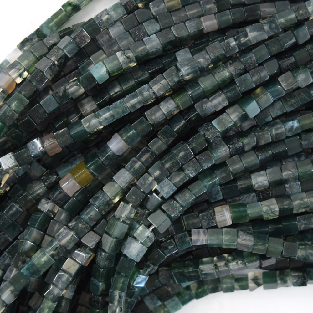 4mm Natural Semi Precious Gemstone Cube Beads 15.5" Strand 4x4x4mm