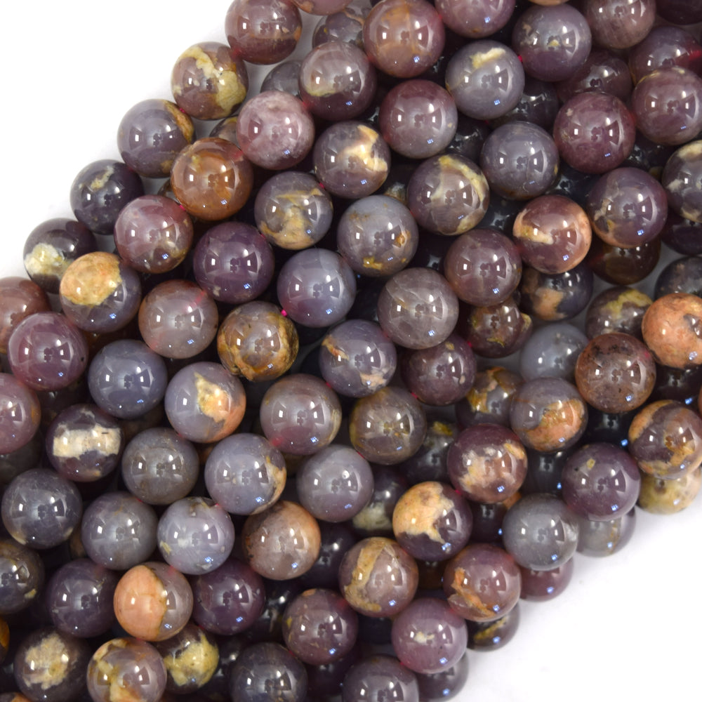 Natural Madagascar Purple Rose Quartz Round Beads 15" Strand 6mm 8mm 10mm