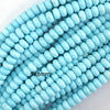 Cream Blue Turquoise Rondelle Button Beads Gemstone 15.5