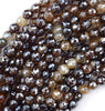 Mystic Titanium Faceted Brown Agate Round Beads 15