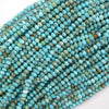 3x4mm faceted brown matrix blue turquoise rondelle button beads 15.5