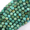 Natural Blue Green Peruvian Turquoise Round Beads Gemstone 15.5