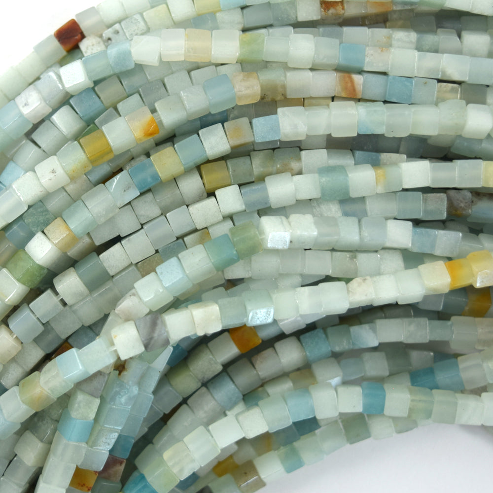 4mm Natural Semi Precious Gemstone Cube Beads 15.5" Strand 4x4x4mm