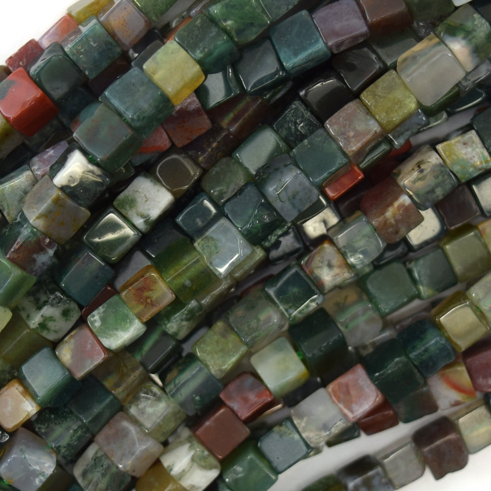 4mm Natural Semi Precious Gemstone Cube Beads 15.5" Strand 4x4x4mm