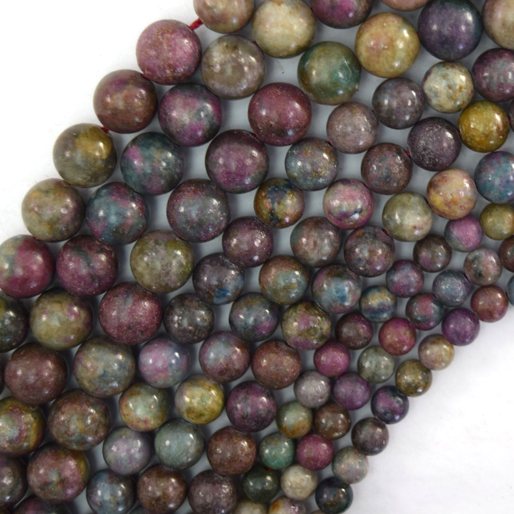 Natural Ruby Fuchsite Round Beads Gemstone 15.5" Strand Fuschite 6mm 8mm 10mm