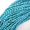 Blue Turquoise Rice Beads Gemstone 15.5