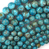 Natural Blue South African Turquoise Round Beads 15