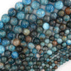 Natural Blue Apatite Round Beads Gemstone 15.5