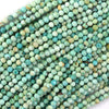 Natural Faceted Peruvian Turquoise Round Beads Gemstone 15.5