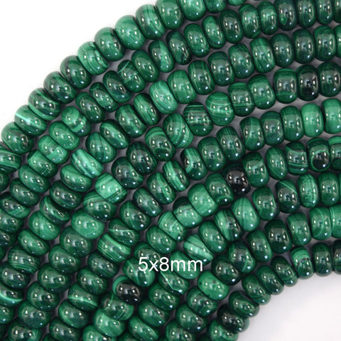 AA Natural Green Malachite Round Beads Gemstone 15.5" Strand 6mm 8mm 10mm