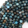 Natural Blue Apatite Round Beads Gemstone 15.5