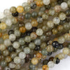 Natural Multicolor Green Phantom Quartz Round Beads 15