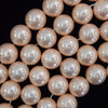 14mm pink shell pearl round beads 16