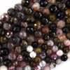 Natural Faceted Watermelon Tourmaline Round Beads 15