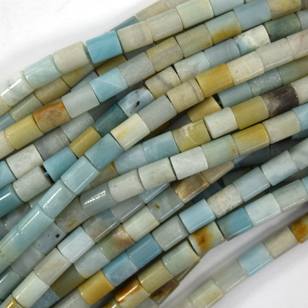 5-6x8-9mm Natural Gemstone Tube Cylinder Beads 15" Strand 6x8mm