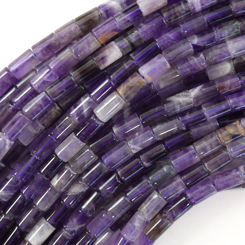 5-6x8-9mm Natural Gemstone Tube Cylinder Beads 15" Strand 6x8mm