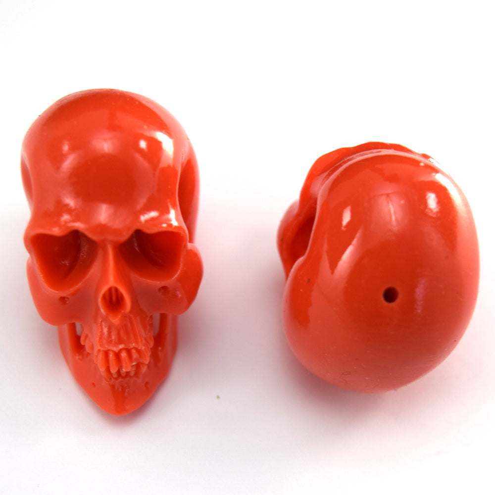 5 Pieces 40mm Acrylic Resin Skull Pendants Beads Black Blue Red Pink