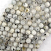 Natural Black Matrix Moonstone Round Beads 15.5