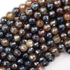 Mystic Titanium Faceted Brown Agate Round Beads 15