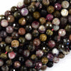 Natural Faceted Watermelon Tourmaline Round Beads 15