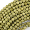 Natural Faceted African Matcha Green Jasper Round Beads 14.5