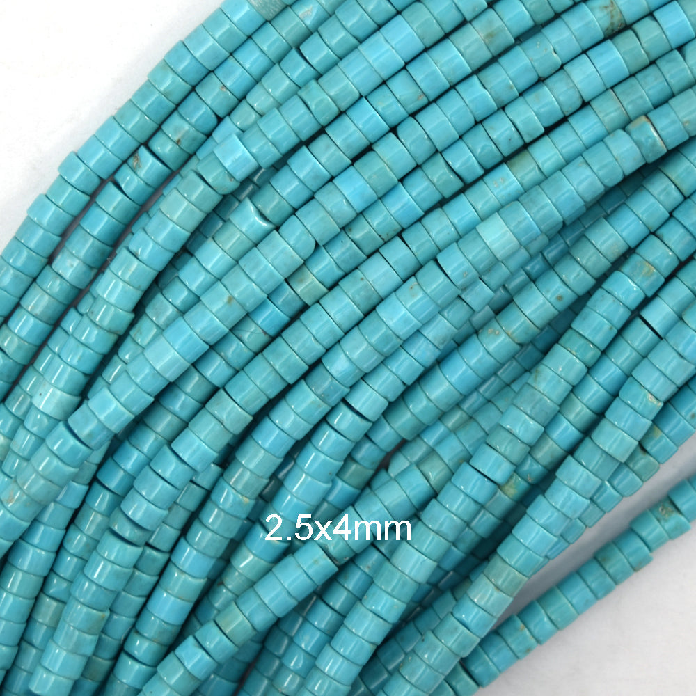 Blue Turquoise Heishi Disc Beads Gemstone 15.5" Strand 3mm 4mm 6mm 8mm 10mm