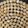 Natural Faceted Mother of Pearl MOP Round Beads 15.5