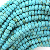 Faceted Blue Turquoise Rondelle Button Beads 15.5